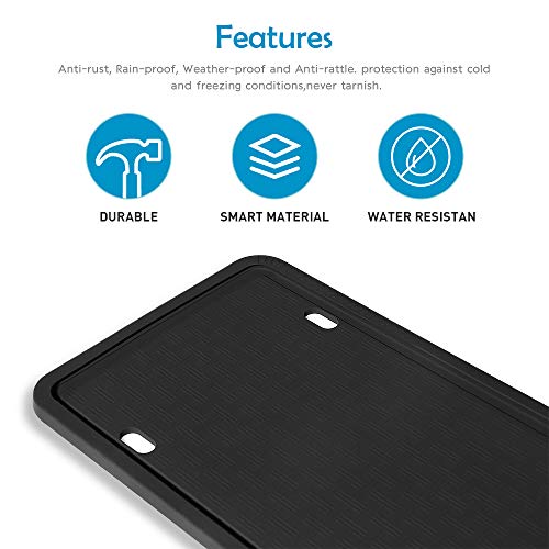 Manelord License Plate Frame - Silicone Version License Plate Frame with Anti-Impact, Waterproof, Shockproof for Automotive License Plate - Thumbnail 3