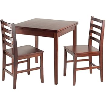 Winsome Wood Pulman 3 Piece Set Extension Table with Ladder Back Chairs