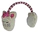N'Ice Caps Girls Cute Kitty Face Soft Velboa Padded Adjustable Earmuffs (One Size, White/Pink)