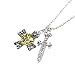 Silver Tone Alloy Charm & Metal Chain Sword & Skull Pendant Necklace