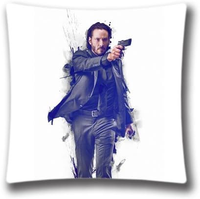 John Wick Movie Design Pretty Cotton Polyester Square Decorative Throw Pillow Cover 18" x 18"