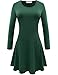 Aphratti Women's Long Sleeve Fall Dresses Casual Basic Crew Neck A-Line Fit and Flare Skater Dress