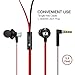 AudioMX In-Ear Headphones Earphones with Microphone (Black)
