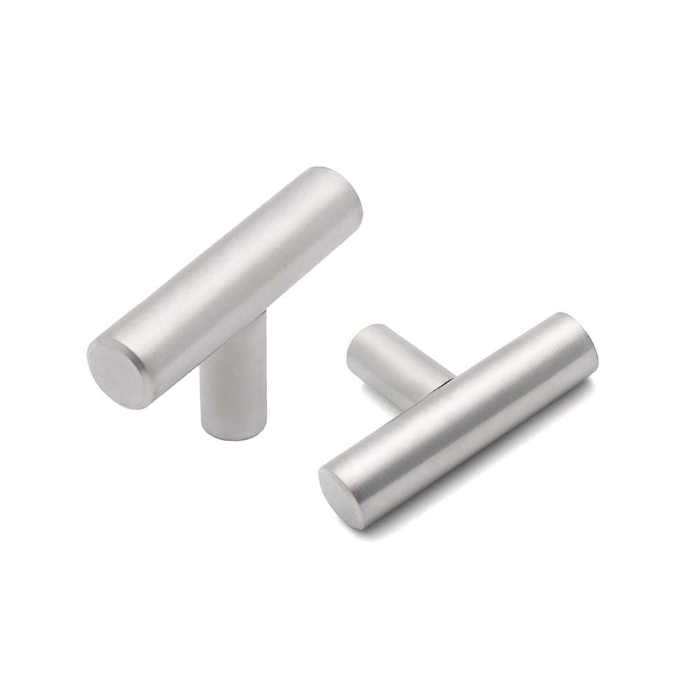 SYDARSYN 6 Pack Single Hole Cupboard Handles Stainless Steel Kitchen Cabinet T Bar Pull Handles