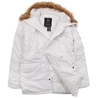 Alpha Industries Men's N-3B Slim Fit Parka, White, Large | Amazon