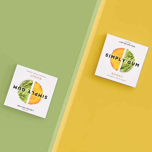 Simply Gum Natural Chewing Gum Boost with Lemongrass and Turmeric