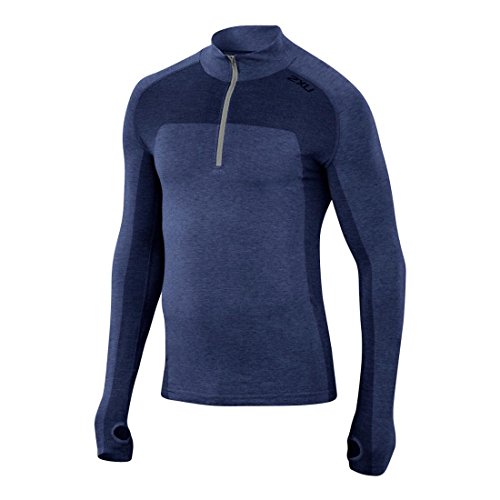 2XU Men's Movement Engineered Zip Thru Eclipse Marle / Moon Grey XL/XXL