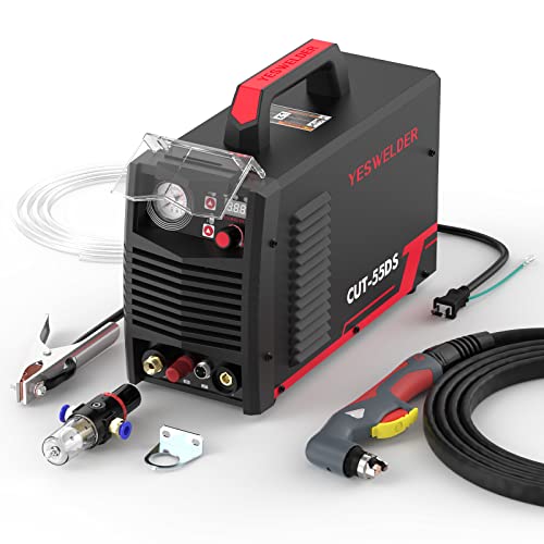 YESWELDER エアプラズマカッター プラズマ切断機 55Amp 100V/200V 最大切断厚20mm エアープラズマ切断機 LF低周波数 プラズマ 切断機 IGBT インバーター 2T 4T CUT-55DS …