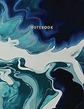 Notebook: Beautiful Blue, Green and white marble with gold lettering | 150 College-ruled lined pages 8.5 x 11 (Marble collection) by Paper Juice