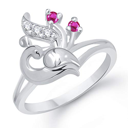 Beautiful Mayur Rhodium Plated Ring For Girls- Fr1228R [Vkfr1228R]