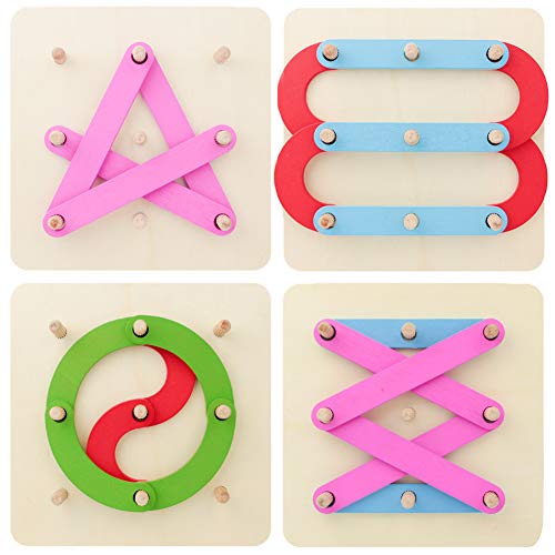 Fajiabao Wooden ABC Puzzle Montessori Toys Stem Learning Peg Board Letter Number Construction Shape Sorter Stacking Gift for Preschool Toddlers Kids