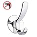 Gricol Coat Robe Hook Single Towel Hook Self Adhesive Wall Hooks Polished SUS 304 Stainless Steel No Drills Hooks for Bathroom Kitchen Organizer Towel Key Robe Hooks On Door Wardrobe