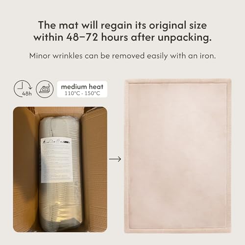 Premium Large Coral Velvet Baby Play Mat 280x200x2.5cm, Beige – High-Density Memory Foam Area Rug – Stylish Playmat for Floor with Non-Slip Backing for Crawling, Soft Play & Tummy Time - Easy Care Rug