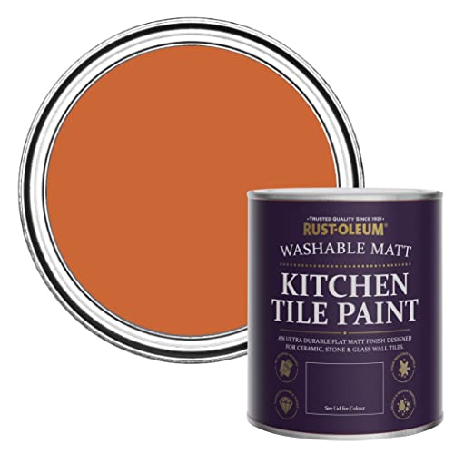 Rust-Oleum Orange water resistant Kitchen Tile Paint in Matt Finish - Tiger Tea 750ml