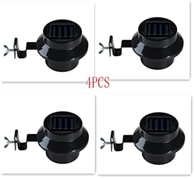 Outdoor Solar Gutter 3LED Lights, 4PCS POPUPE Sun Power Smart Solar Gutter Night Utility Security Light Garden Yard Wall Lamp Sink Pathway Solar Powered (Black shell white light)