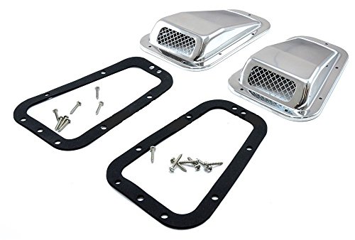 BRITPART AIR INTAKE GRILLE SET OF 2 STAINLESS STEEL COMPATIBLE WITH LAND ROVER DEFENDER 90/110 / 130, PART # DA4001SS & DA4000SS