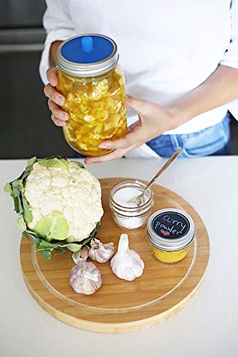 Pickle Pipe - One-Piece Silicone Waterless Fermentation Airlock Lids for Mason Jar Fermentation - Wide Mouth - 8 Pack