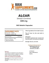 Suplemento Acetil L-Carnitina pura BulkSupplements (Alcar) en polvo, 1