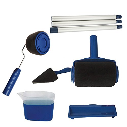 QT Paint Runner Pro Roller Brush Handle Tool Flocked Edger Room Wall Painting Home Office Room Multifunction Roller Paint Brush Set (8 Pack)