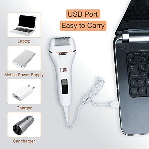 Bemece Electric Foot File, Rechargeable Foot Grinder, Electric Foot Callus Remover with Light, Professional Feet Care for Dry and Dead Skin