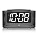 DreamSky Digital Alarm Clock with Snooze, 1.2 Inch Clear Led Digit Display with Dimmer, Simple Operate, Plug in Clock for Bedroom. (Black + White)