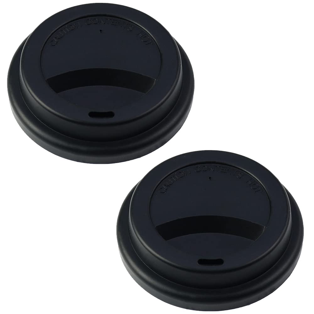 2 Pcs Replacement Coffee Lids Durable Hot Cup Lid Travel Silicone Coffee Mug Lids for Hot and Cold Beverages Takeaway Drinks