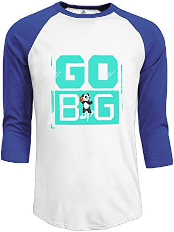 Athletic Dude Perfect Go Big Panda Mens 3/4 Raglan T-shirt RoyalBlue
