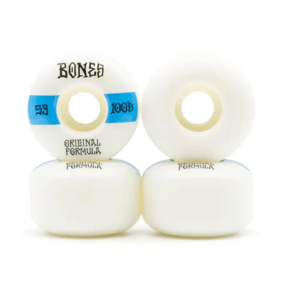 100'S #4 Wide Skateboard Wheel V4 53 mm White