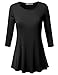 DRESSIS Women's Basic 3/4 Sleeve Crewneck Tunic Top S-3XL (15 Colors)