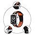 Apple Watch Band, Solomo [Sport Series] Fashion iWatch Strap Soft Durable Silicone Replacement Stripe Color Splicing Style with Women / Men Wristband for Apple Watch Nike+,Series 3 /2 /1 (42MM Orange)