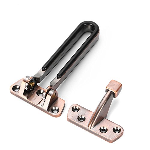 Black U Swing Bar Lock Door Guard for Hinged Swingin Doors,Secondary