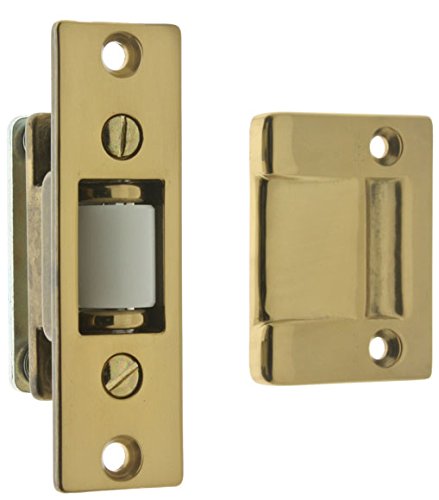 idh by St. Simons 12017-003 Premium Quality Solid Brass Heavy Duty Silent Roller Latch with Adjustable Square Strike, Polished Brass