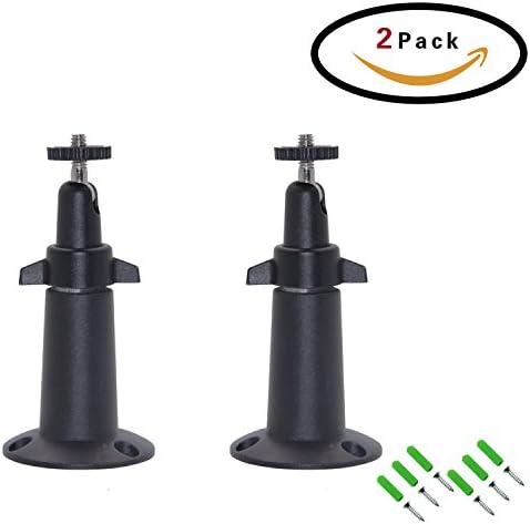 FIZZE Mount For Netgear Arlo Camera - 2 Pack Aluminum Never Rust Security Camera Wall Mount Adjustable Indoor Outdoor Mount for Arlo Pro or CCTV or DVR Have Same Interface 2 Pack - Black Color