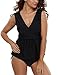 CharmLeaks Women Halter Tankini Swimsuits Two Piece Tankini with Shorts V Neck