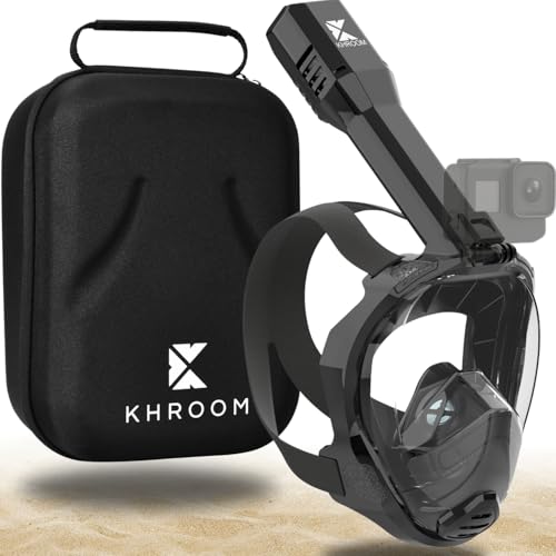 KHROOM® Seaview Pro Schnorchelmaske für Erwachsene – bekannt aus Höhle der Löwen – CO₂-sicher nach DIN EN 136 – inkl. Action-Cam-Halterung – Taucherma