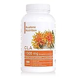 Avalene Nutrition CLA 1500, Max Potency - Natural Weight Loss Exercise Enhancement, Increase Lean Muscle Mass, Non-Stimulating, Non-GMO 100% Safflower, Gluten Free, 180 Count - Made in USA
