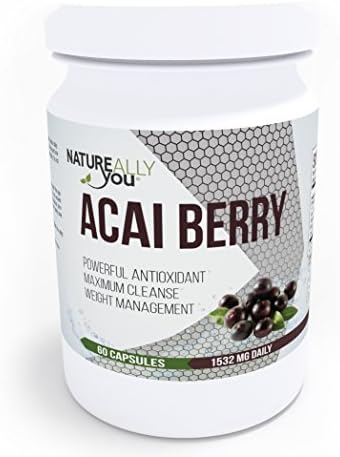 Natureally You® - Acai Berry (1532 MG) - Powerful Antioxidant, Weight Management, and Maximum Cleanse Supplement* - 60 Capsules
