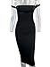 GOBLES Women's Sexy Off The Shoulder Bandage Sleeveless Midi Club Dress (Black, S)