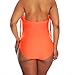 Pandolah Women Plus Size Tassel Fringe Padded Bikini Bandeau One Piece Swimsuits (2XL, Orange-5)