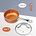 SHINEURI 1.5 qt Copper Saucepan, Mini Saute Pan with Lid - Cooking for Soup, Stew, Sauce, Pasta & Reheat Food, Compatible for Induction, Gas, Electric & Stovetops, Perfect for 1-2 Person Meal