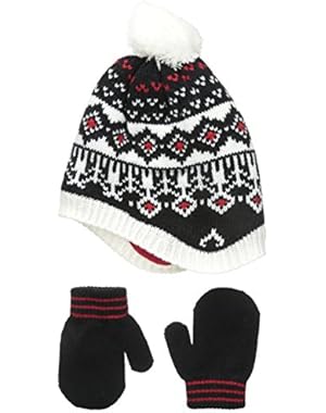 Carters Baby-Girls Patterned Peruvian Hat and Mitten Set