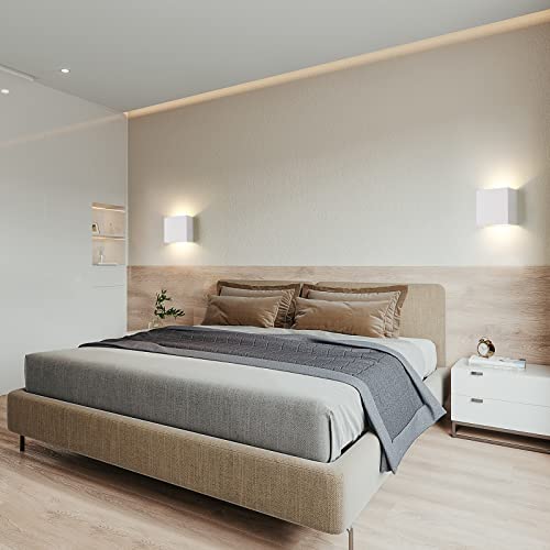 FUPE 4 Pieces Indoor Wall Light, LED Indoor Wall Lamp, Modern Up Down Wall Light 12 W Warm Light, Indoor Wall Lamp 1200 LM for Living Room, Bedroom, Hallway