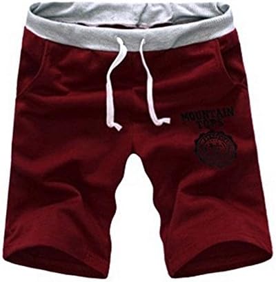 Leisure Shorts Casual Pure Cotton Hot Sale Men's Summer Fashion Sports Short Male Outdoors Joggers Elastic Waist Trousers (red)