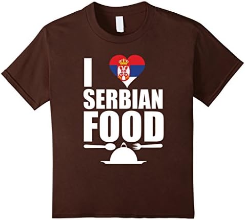 Kids Storecastle: I Love Serbian Food Funny Cuisine Gift T-Shirt 12 Brown