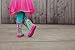 OAKI Kids Rubber Rain Boots with Easy-On Handles, Green Floral, 10T US Toddler