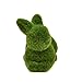 Gift Boutique 4 Green Fuzzy Flocked Bunny Easter Holiday Spring Decor Rabbit Figurines Garden Artificial Animal Moss for Indoor Table Home, Kitchen, Shelf Decorations Furry Covered Rabbits