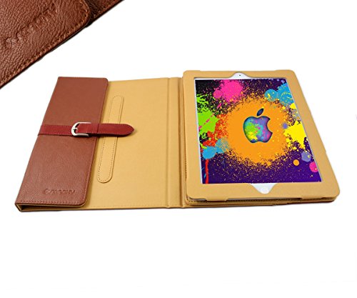 SANOXY Folio Buckle Belt Style PU Leather Case Cover Stand with Auto Sleep/Wake Feature for iPad 2/3/4 (Brown)