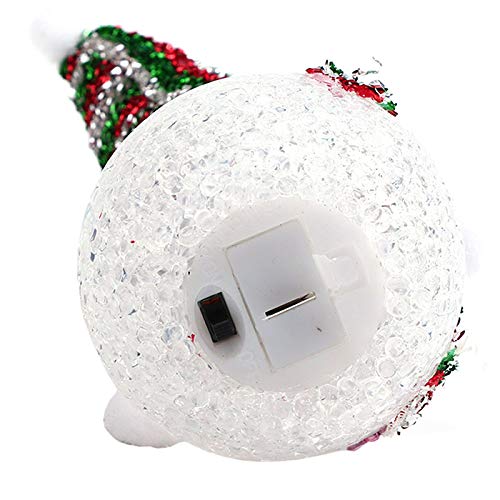 biuday 1 Pc LED Enciende el muñeco de Nieve, decoración navideña estatuilla acrílico decoración navideña, Colores al Azar