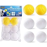 iPlay, iLearn Pitching Machine Baseball & Tennis, Plastic Replacement Balls, Active Training Balls, Outdoor Sport Games, Gifts for 3, 4, 5, 6, 7 Year Olds Kids, Boys, Girls - Pack of 6