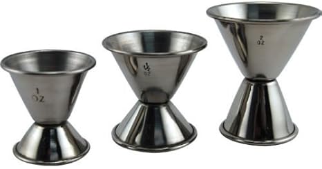 Amazon Com Dozenegg Double Cocktail Jigger Set Of 3 Measuring Jiggers Kitchen Dining
